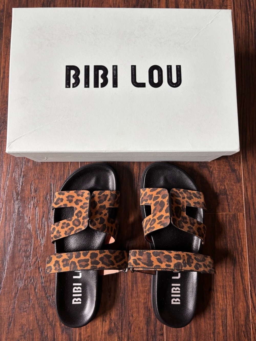 NWT BIBI LOU (Anthropologie) Leopard Print Slide Sandals - Size 37